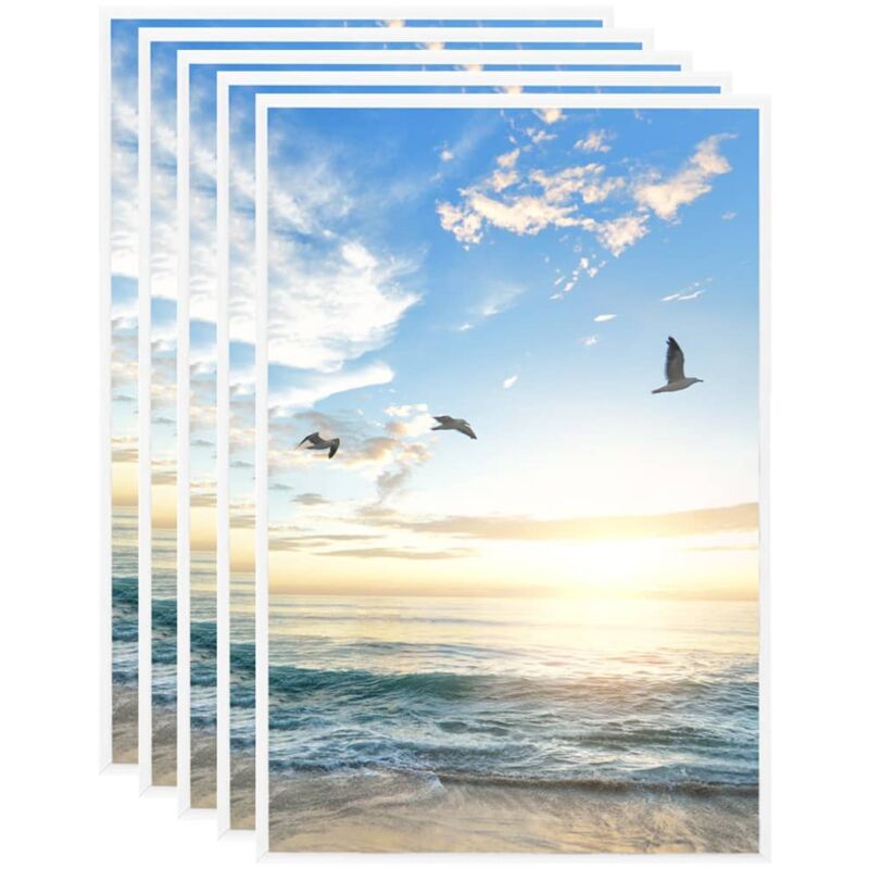 

vidaXL Marcos de foto collage de pared/mesa 5 uds blanco MDF 42x59,4cm - Blanco