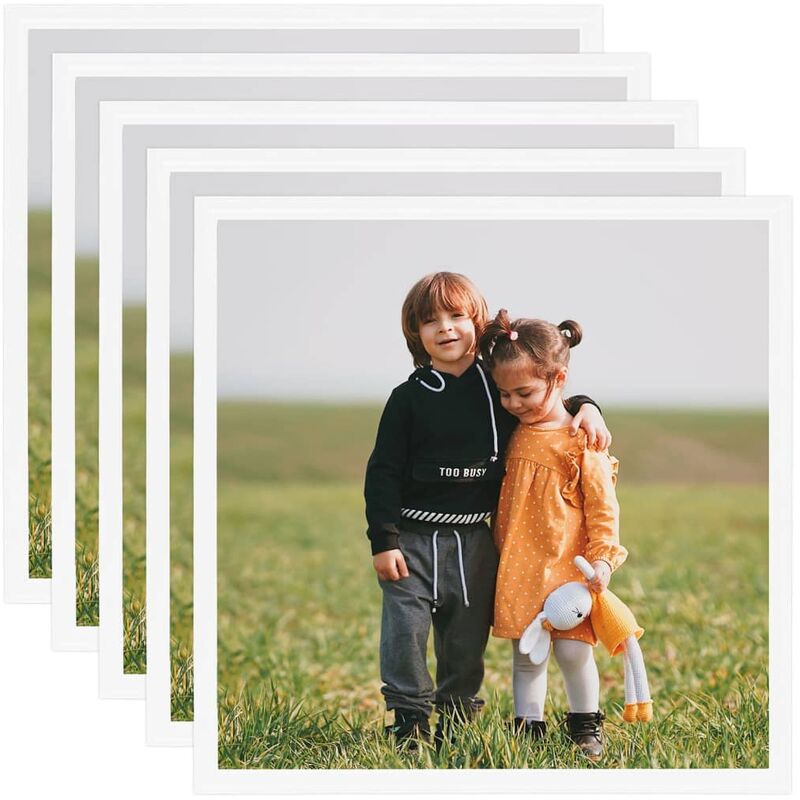 

vidaXL Marcos de foto collage de pared/mesa 5 uds blanco MDF 50x50 cm - Blanco