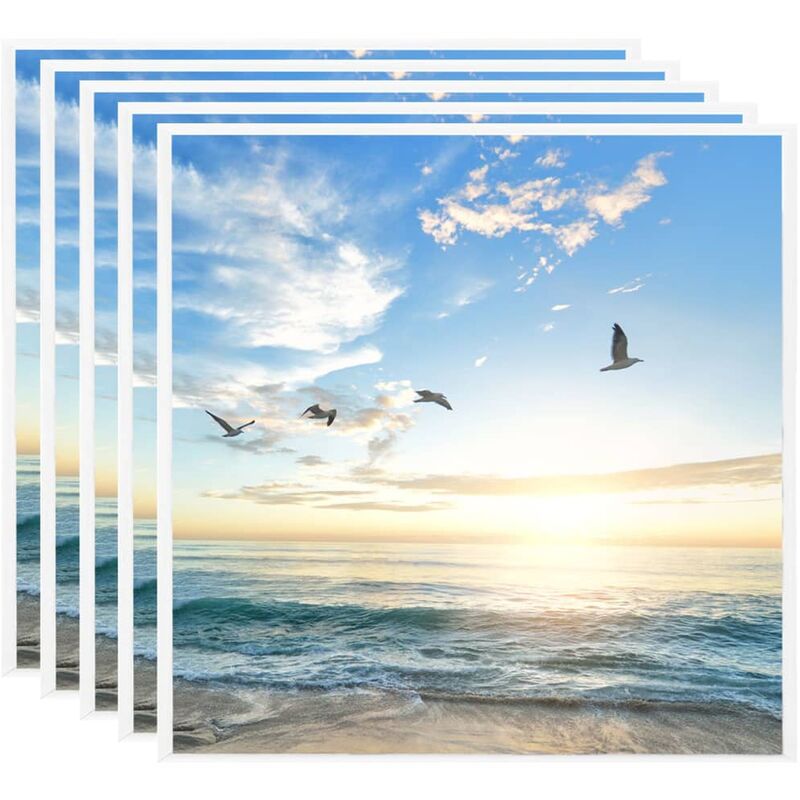 

vidaXL Marcos de foto collage de pared/mesa 5 uds blanco MDF 50x50 cm - Blanco