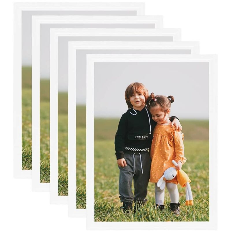 

vidaXL Marcos de foto collage de pared/mesa 5 uds blanco MDF 50x70 cm - Blanco