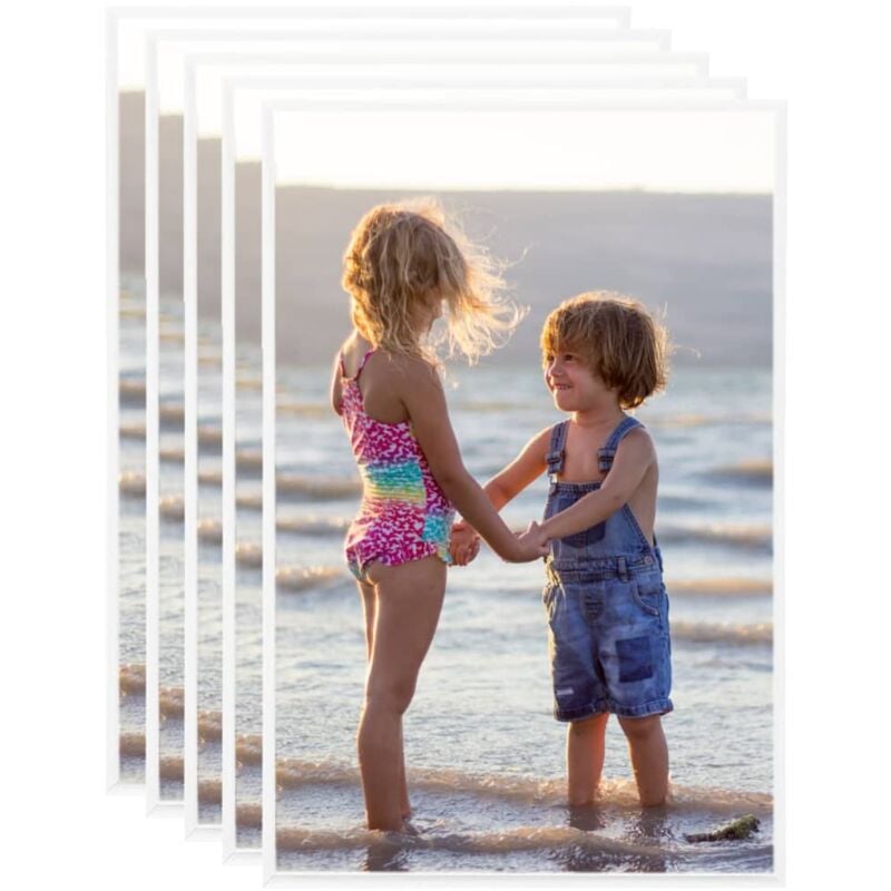 

Marcos de foto collage de pared/mesa 5 uds blanco MDF 59,4x84cm - Blanco - Vidaxl