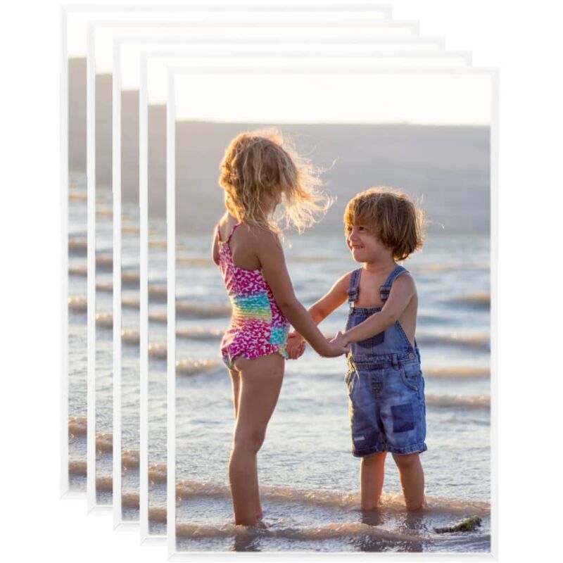 

vidaXL Marcos de foto collage de pared/mesa 5 uds blanco MDF 70x90 cm - Blanco