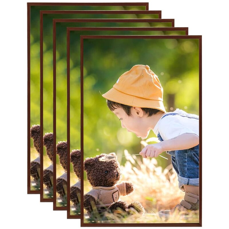 

Marcos de foto collage de pared/mesa 5 uds bronce MDF 13x18cm - Marrón - Vidaxl
