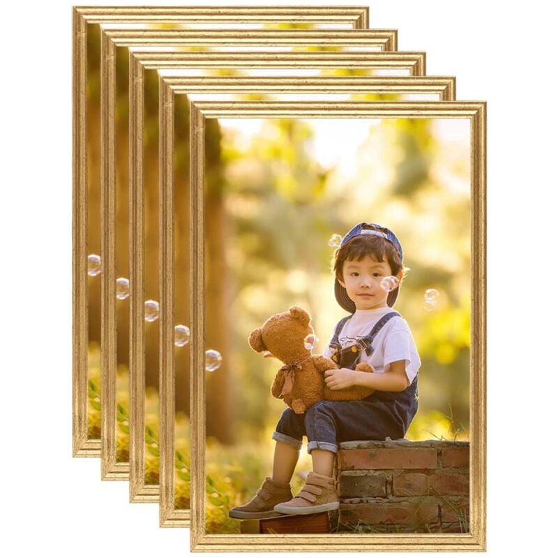 

vidaXL Marcos de foto collage de pared/mesa 5 uds dorado MDF 42x59,4cm - Oro