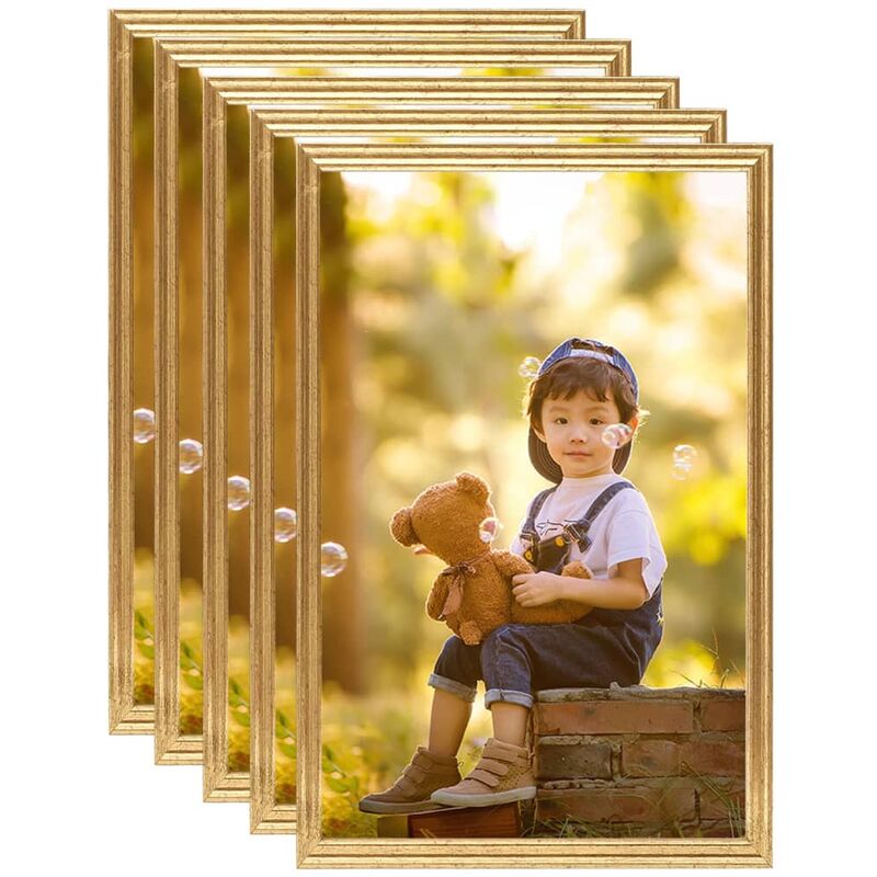 

vidaXL Marcos de foto collage de pared/mesa 5 uds dorado MDF 50x70 cm - Oro