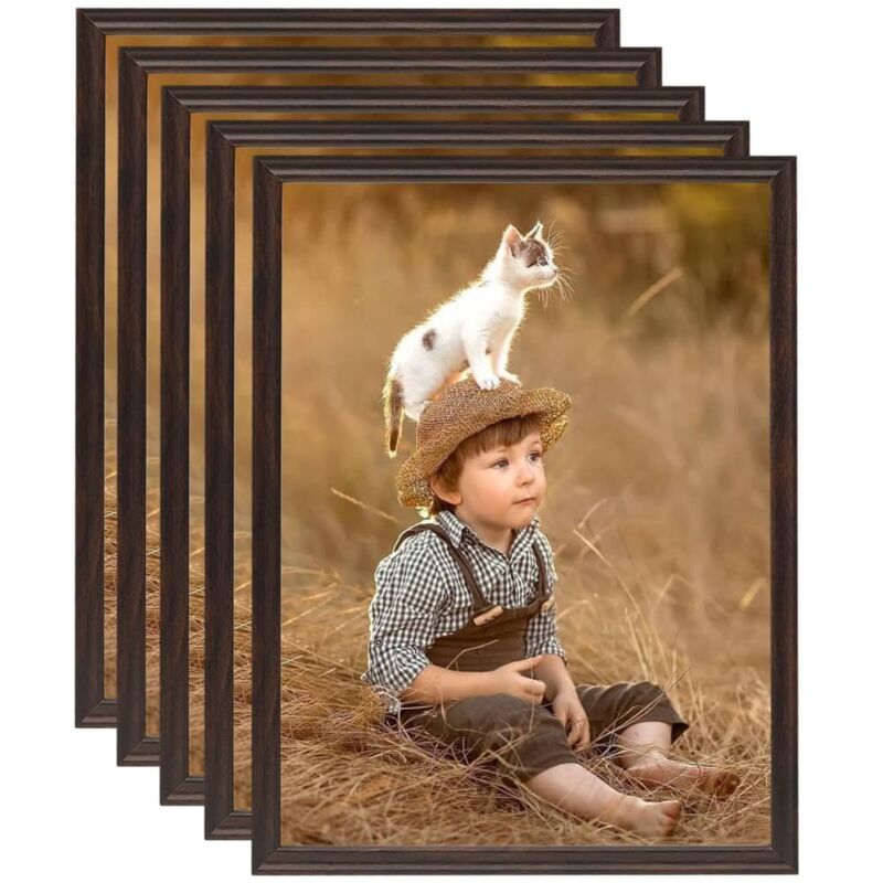 

vidaXL Marcos de foto collage de pared/mesa 5 uds negro MDF 40x50 cm - Negro