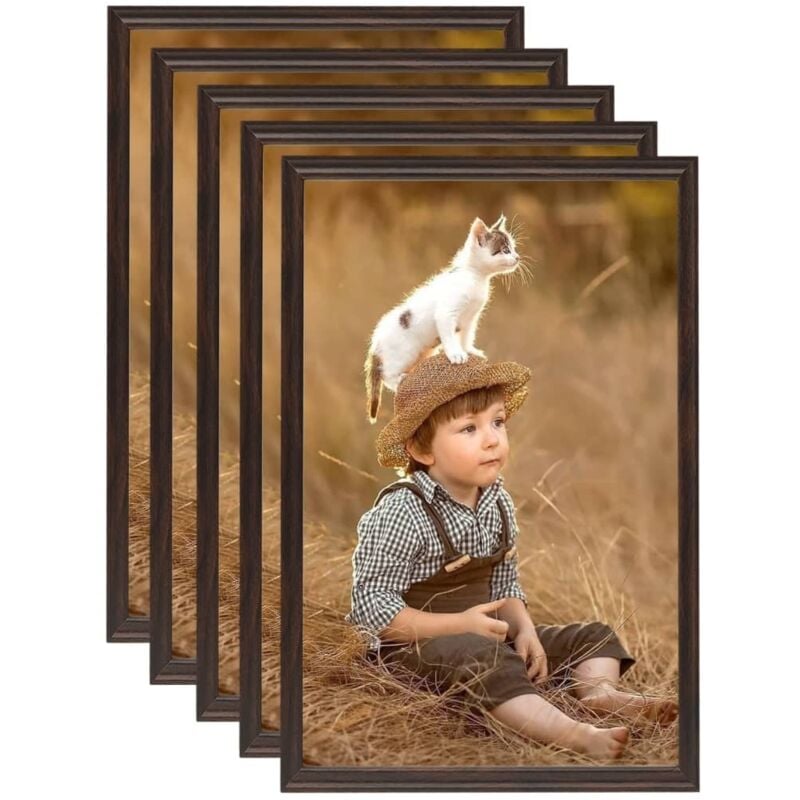 

vidaXL Marcos de foto collage de pared/mesa 5 uds negro MDF 42x59,4cm - Negro