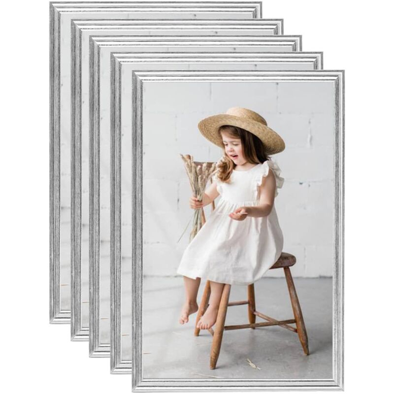 

vidaXL Marcos de foto collage de pared/mesa 5 uds plateado 42x59,4 cm - Plateado