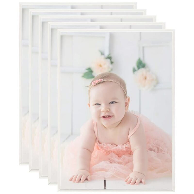 

vidaXL Marcos de foto collage de pared/mesa 5 uds plateado MDF 18x24cm - Plateado
