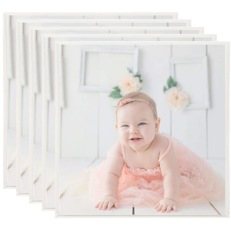 

vidaXL Marcos de foto collage de pared/mesa 5 uds plateado MDF 40x40cm - Plateado