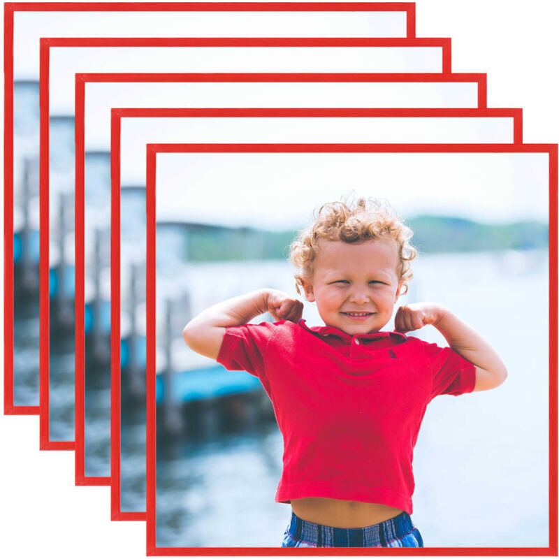 

vidaXL Marcos de foto collage de pared/mesa 5 uds rojo MDF 50x50 cm - Rojo