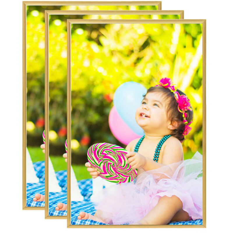 

vidaXL Marcos de foto collage pared o mesa 3 uds dorado MDF 59,4x84cm - Oro