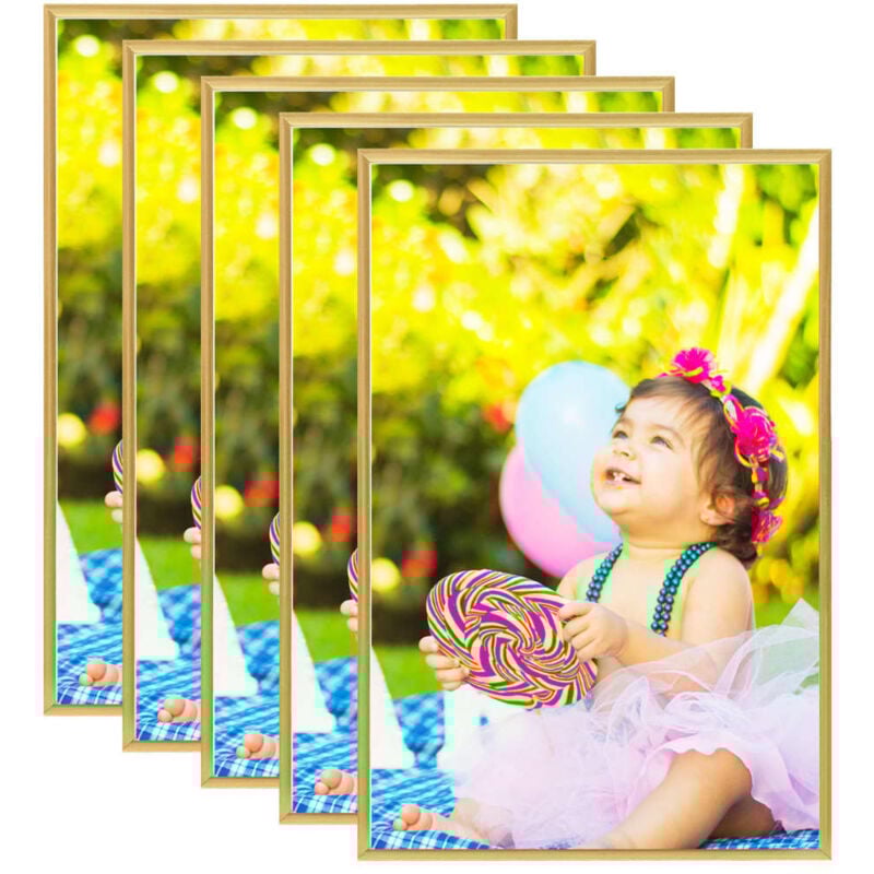 

vidaXL Marcos de foto collage pared o mesa 5 uds dorado MDF 42x59,4 cm - Oro