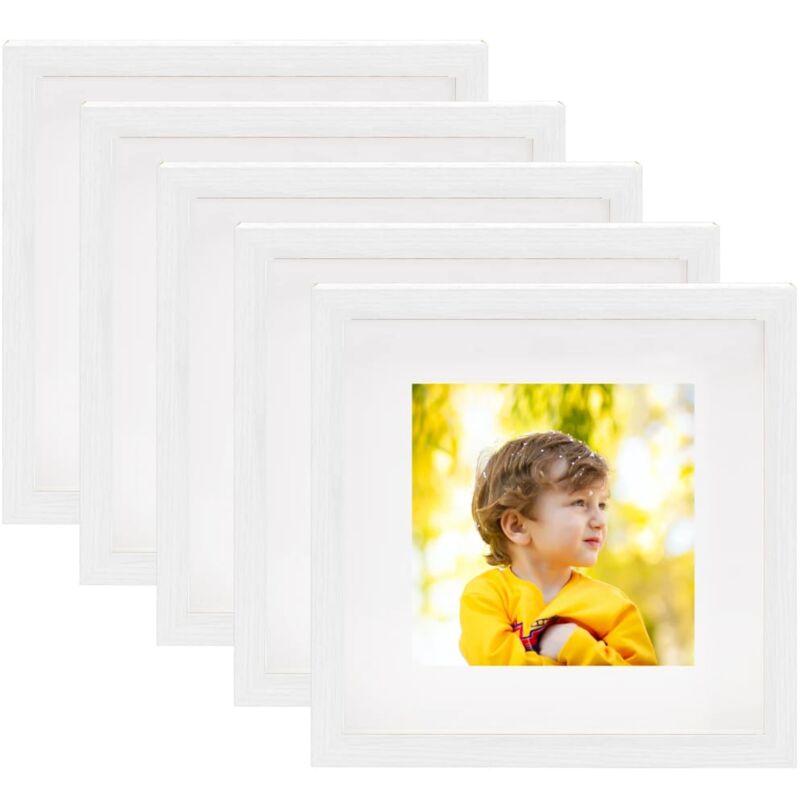 

vidaXL Marcos de fotos 3D 5 uds blanco 28x28 cm para foto de 20x20 cm - Blanco