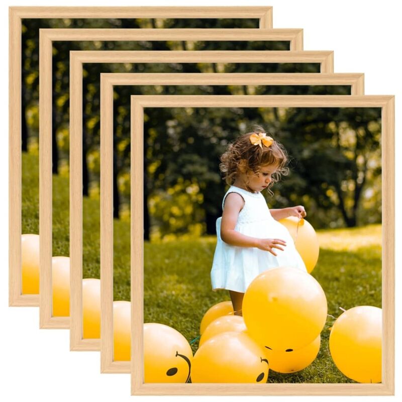 

vidaXL Marcos de fotos collage 5 uds pared/mesa roble claro 40x50 cm - Marrón