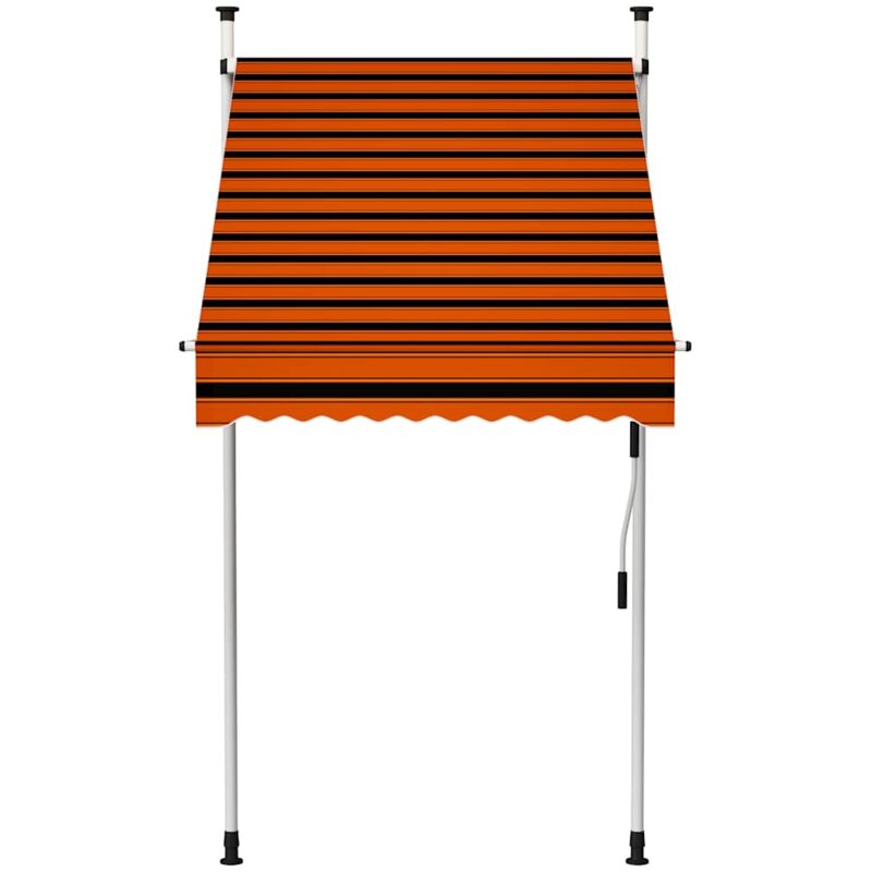 Vidaxl Manueller, Einziehbarer Sonnenschutz 100 Cm Orange Und Braun