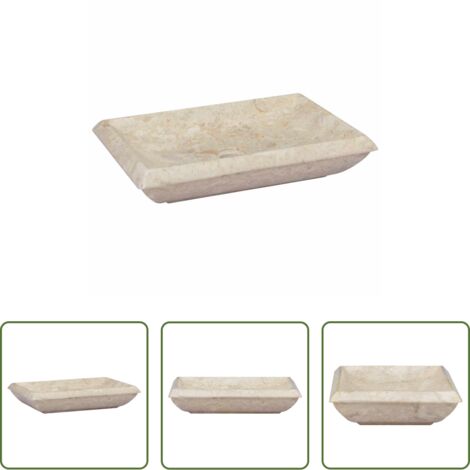 vidaXL Marmo decorativo -  Lavandino Crema 50x35x10 cm in Marmo
