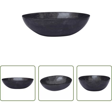 vidaXL Marmo -  Lavandino Nero 53x40x15 cm in Marmo