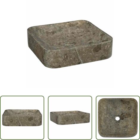 vidaXL Marmo per bagno -  Lavandino Grigio 40x40x10 cm in Marmo