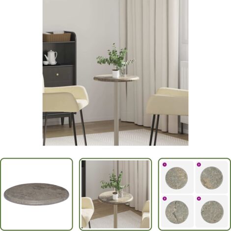 vidaXL Mármol para mesa -  Tablero para mesa mármol gris Ø40x2,5 cm