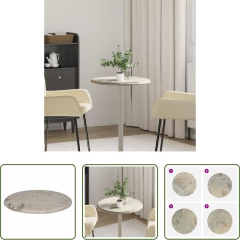 vidaXL Mármol para mesa -  Tablero para mesa mármol gris Ø50x2,5 cm