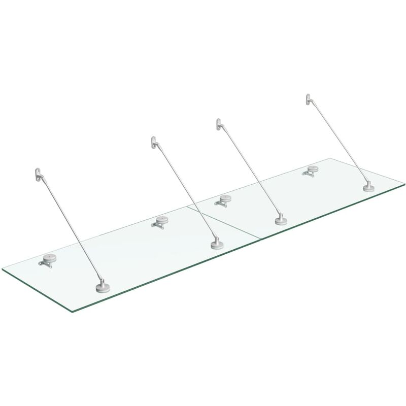

Marquesina para puerta vidrio de seguridad VSG acero 240x60 cm - Transparente - Vidaxl