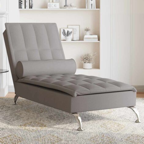 vidaXL Massage-Liege mit Kissen taupe Stoff