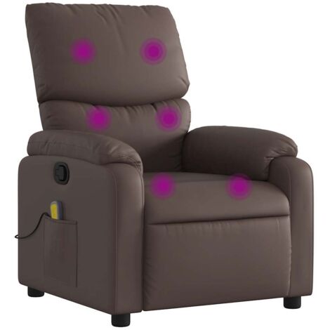 vidaXL Massage-Sessel klappbar Braun Kunstleder