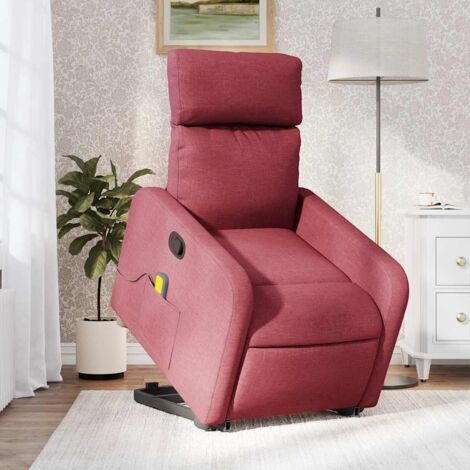 vidaXL Massage-Sessel mit Neigefunktion Bordeauxrot Stoff