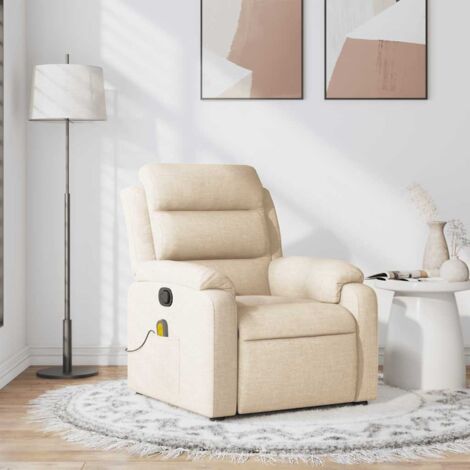 vidaXL Massage-Sessel Neigbar Creme Stoff