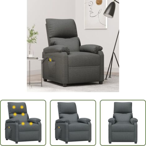 vidaXL Massageliege -  Massagesessel Dunkelgrau Stoff