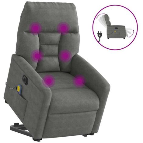 vidaXL Massagesessel Aufstehhilfe Elektrisch Dunkelgrau
