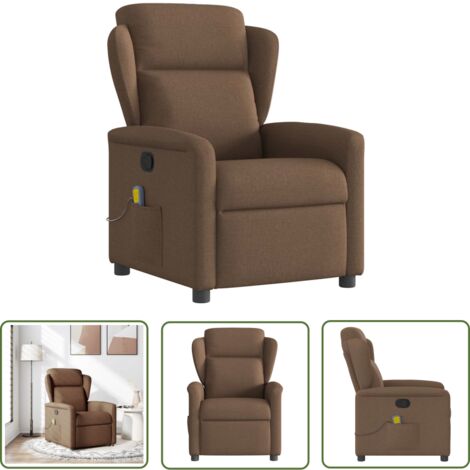 vidaXL Massagesessel Braun Stoff