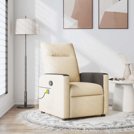 vidaXL Massagesessel Creme Stoff