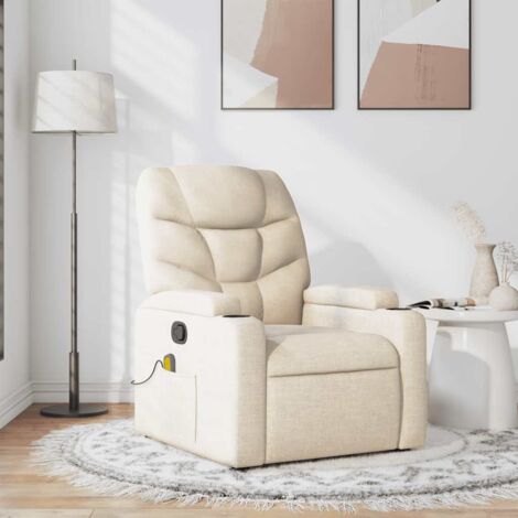 vidaXL Massagesessel Creme Stoff