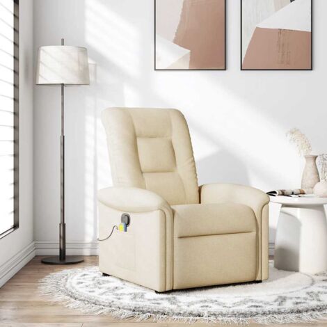vidaXL Massagesessel Creme Stoff