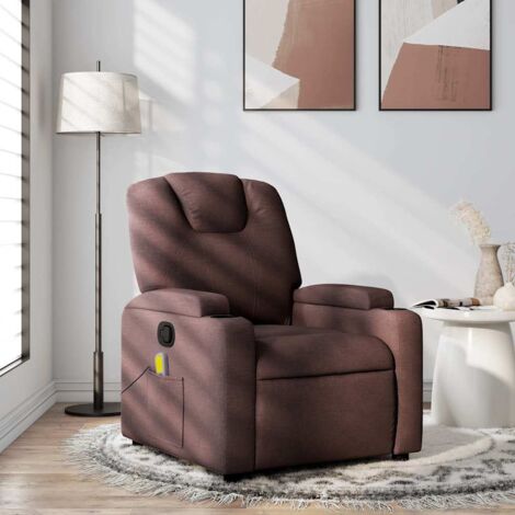 vidaXL Massagesessel Dunkelbraun Stoff