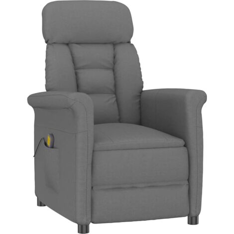 vidaXL Massagesessel Dunkelgrau Mikrofaser
