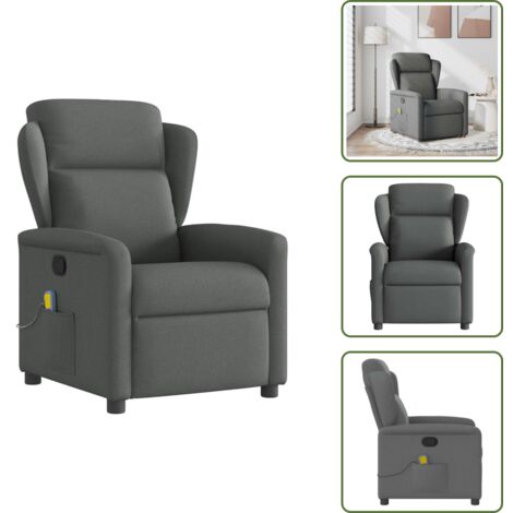 vidaXL Massagesessel Dunkelgrau Stoff