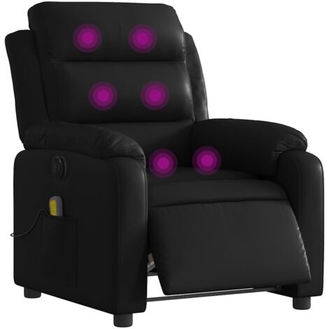 vidaXL Massagesessel Elektrisch Schwarz Kunstleder