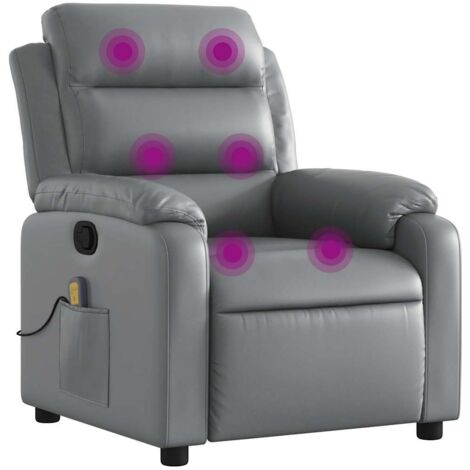 vidaXL Massagesessel Grau Kunstleder