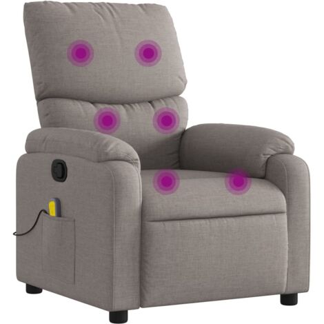 vidaXL Massagesessel Taupe Stoff