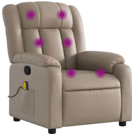 vidaXL Massagesessel verstellbar Cappuccino Kunstleder