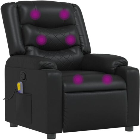 vidaXL Massagesessel verstellbar Schwarz Kunstleder