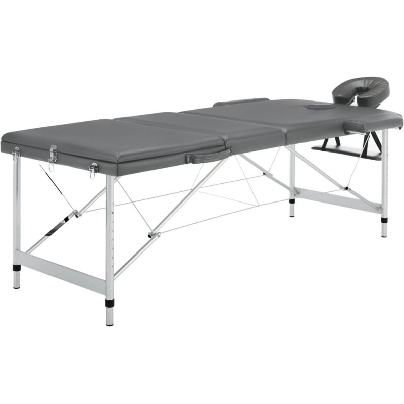 Vidaxl Massagetisch Mit 3 Zonen Aluminiumrahmen Anthrazit 186×68 Cm