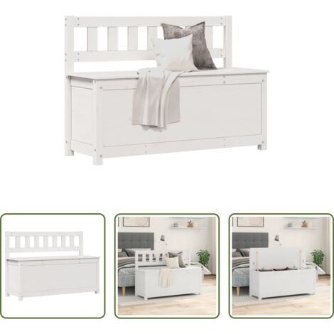 vidaXL Massivholz Bank -  Sitzbank Weiß 110x41x76,5 cm Massivholz Kiefer
