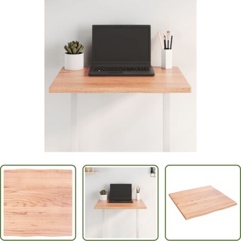 vidaXL Massivholz -  Tischplatte 60x60x2 cm Massivholz Eiche Behandelt Baumkante