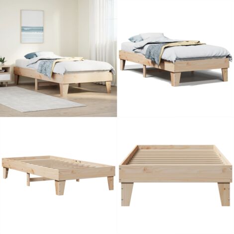 vidaXL Massivholzbett ohne Matratze 100x200 cm Kiefernholz