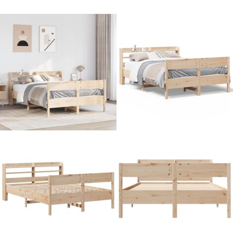 vidaXL Massivholzbett ohne Matratze 150x200 cm Kiefernholz