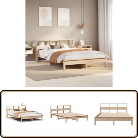 vidaXL Massivholzbett ohne Matratze 160x200 cm Kiefernholz